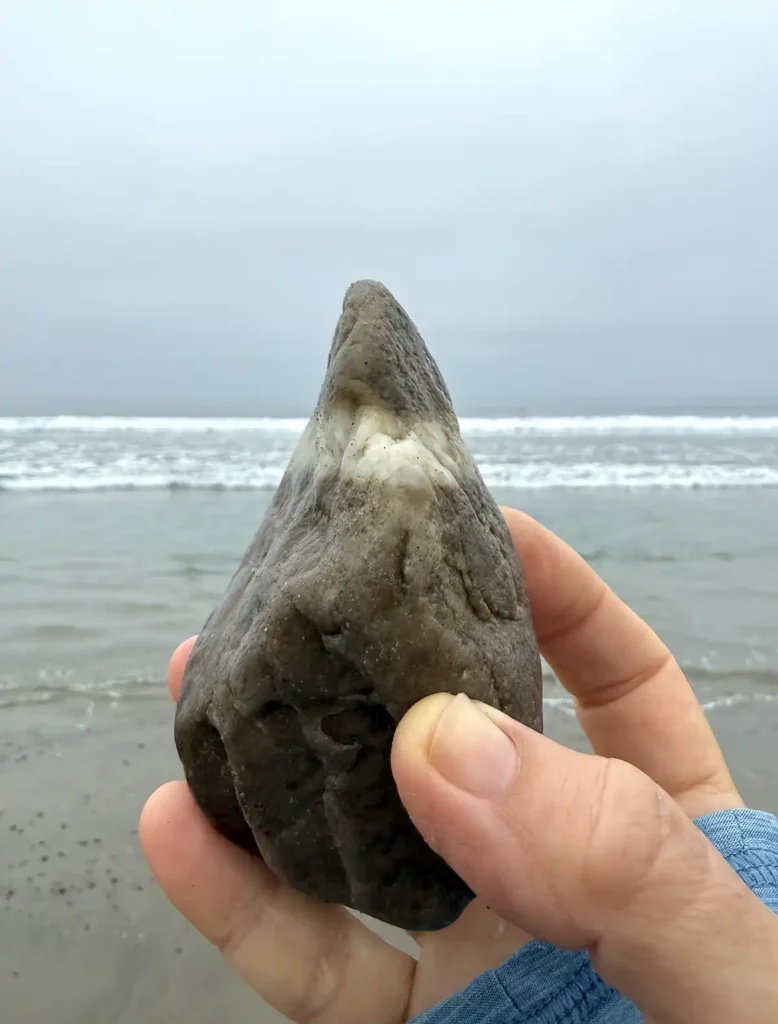 Rock with beach lines